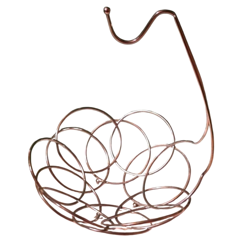 Fruit Basket Bowl with Banana Hanger, Chrome